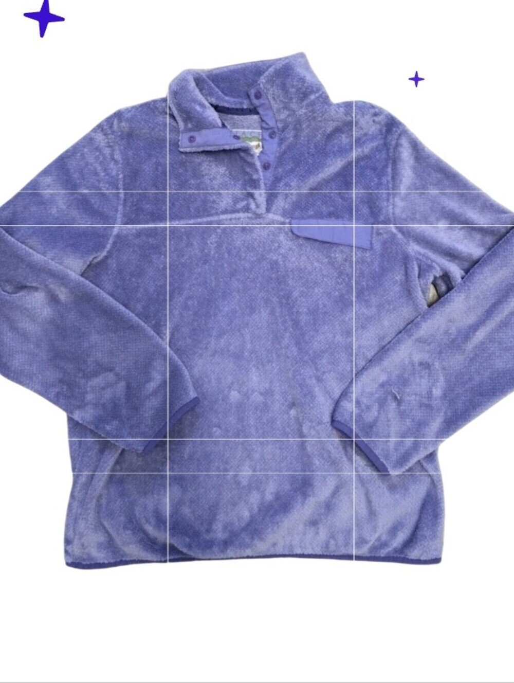 Womens Jachs NY Cabin Sherpa Fleece Mock Neck Pullover Sweater Purple Size Small